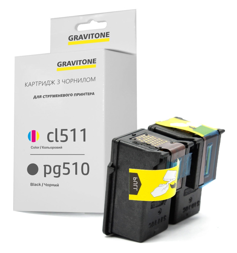 MultiPack Canon (2970B010) PG-510 + CL-511 набір картриджів аналогів (2шт. / 1 упаковка) Gravitone