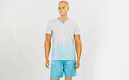 Футбольна форма Vogue CO-5021-W (PL, р-р S-3XL160-190, білий, шорти блакитні)