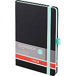 Нотатник Компаньйон чорний із бірюзовим зрізом, А5, клітинка, фото 2