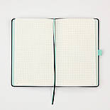 Нотатник Компаньйон чорний із бірюзовим зрізом, А5, клітинка, фото 3