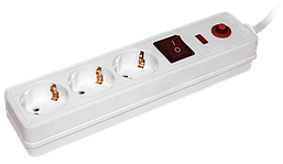 Мережевий фільтр СФ-03К-викл. 3 місця 2Р+РЕ/1,5 метра 3х1мм2 ІЕК