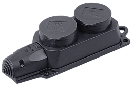 РБ32-1-0м Розетка (колодка) двомісна із захисними кришками ОМЕГА IP44