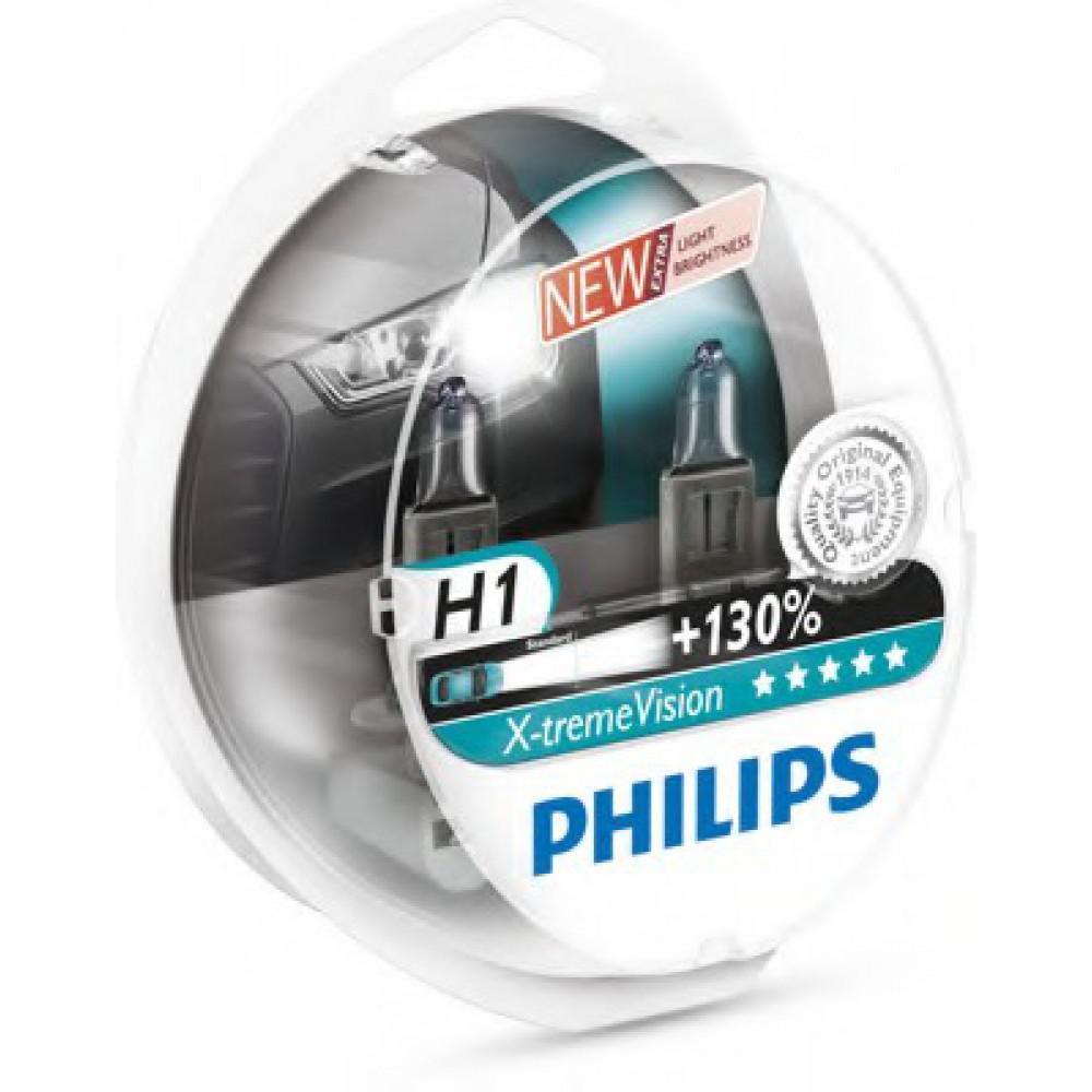 Галогенна лампа Philips H1 X-treme VISION +130% 3700K 12258XV+S2
