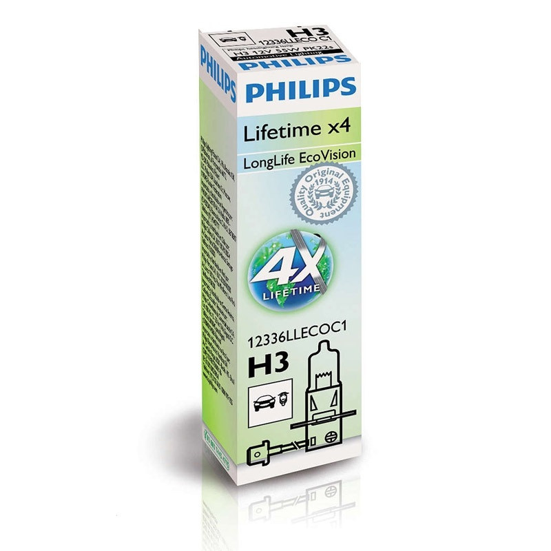 Галогенна лампа Philips H3 LongLife EcoVision 12336LLECOC1 (1шт.)