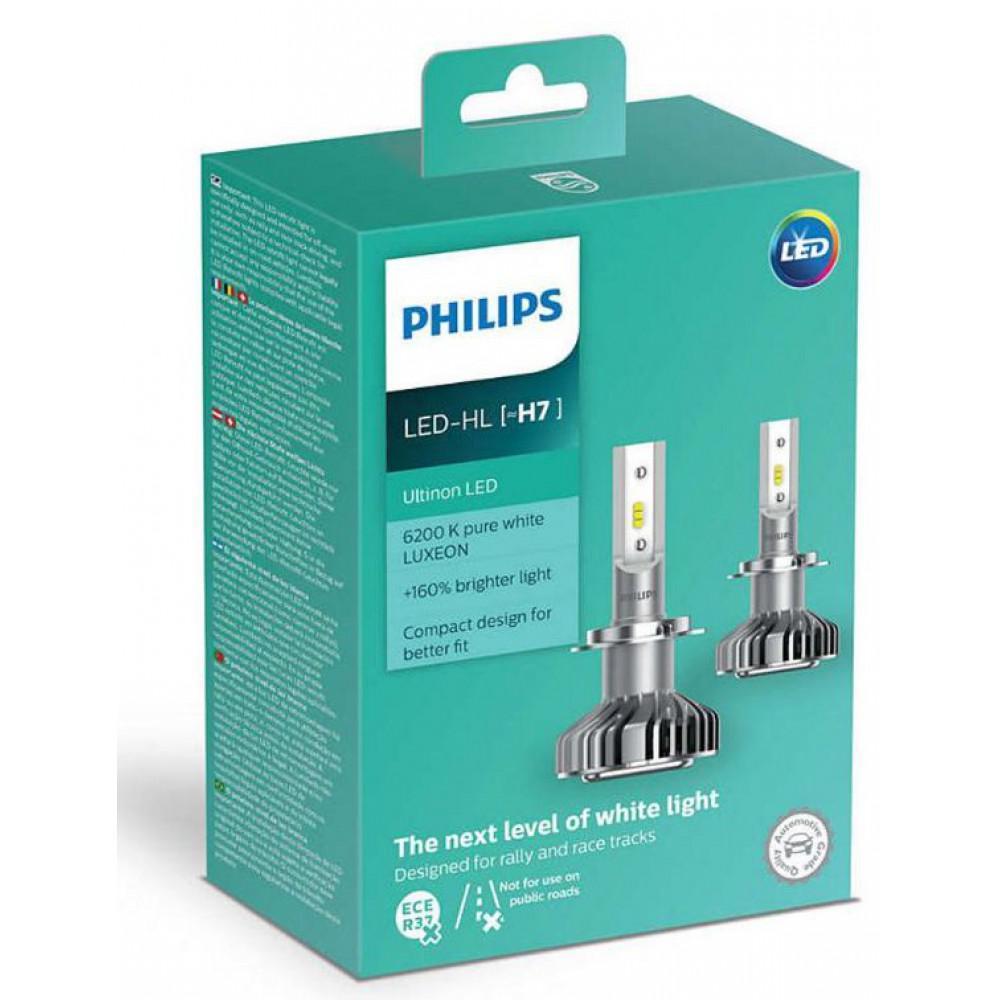 LED лампи Philips Ultinon H7 +160% 6200K 11972ULWX2