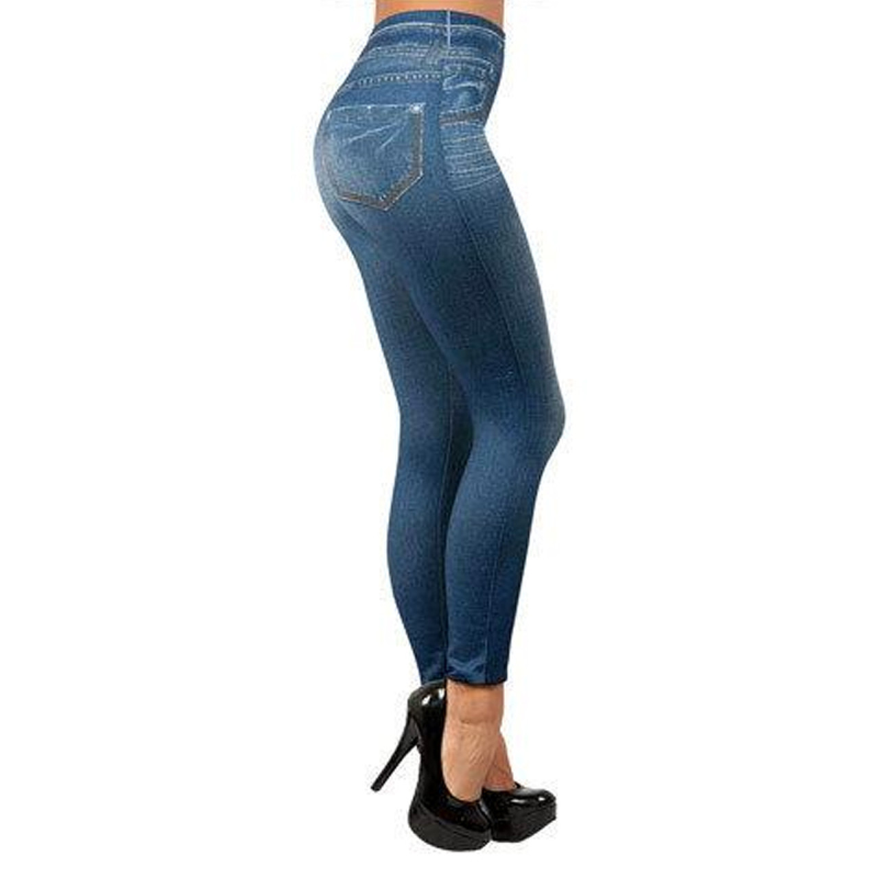 Стягувальні легінси лосини Slimn Lif Jeggings, джинси чорні 150760 Синій