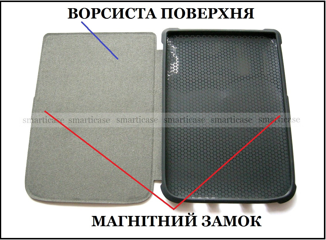 Женский красный чехол обложка для Pocketbook 616, 627, 632 в коже PU + TPU - фото 5 - id-p1011551384