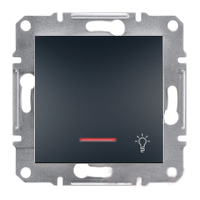 Кнопка «Світло» EPH1800171 самозажимні контакти ASFORA Schneider Electric Антрацит