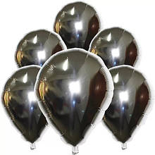 Фольгований куля крапля води овальної форми срібло 24" (46х57см).