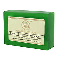 Мило Кхаді Нім - Тулсі Натуральне ручної роботи, Khadi Handmade Herbal Soap Neem Tulsi, Натуральне мило