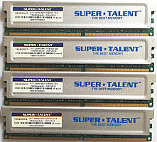 Комплект оперативной памяти Super Talent DDR2 8Gb (4*2Gb) 667MHz PC2 5300U CL5 (T6UB2GC5) Б/У