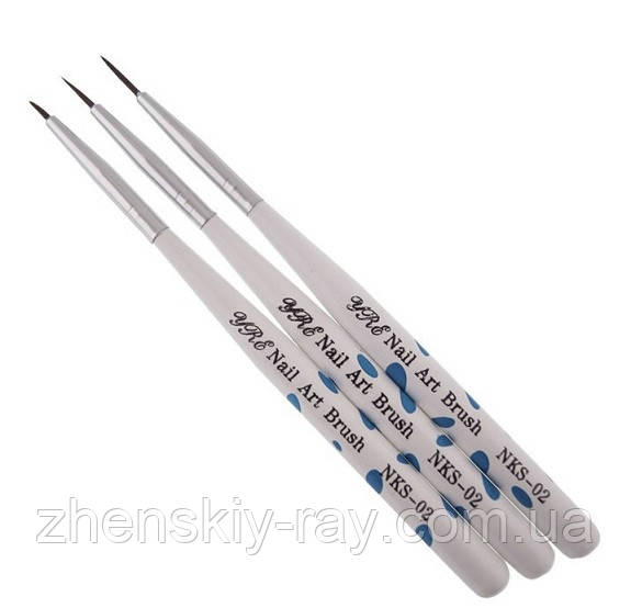 Набір пензлів для малювання Yre Nail Art Brush NKS-02, 3 шт.