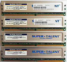 Комплект оперативной памяти Super Talent DDR2 8Gb (4*2Gb) 800MHz PC2 6400U CL5 (T8UB2GC5) Б/У