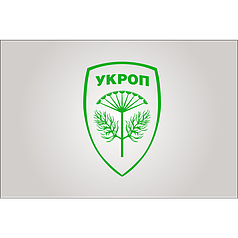 Прапор партії «УКРОП» Кишеня під держак, Прапорна сітка, 1,35х0,9 м