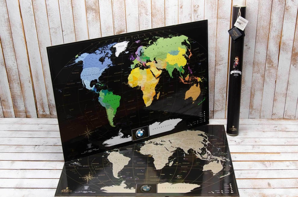 Скретч карта світу My Map Black edition ENG в тубусі + безкоштовний постер з прапорами, фото 1