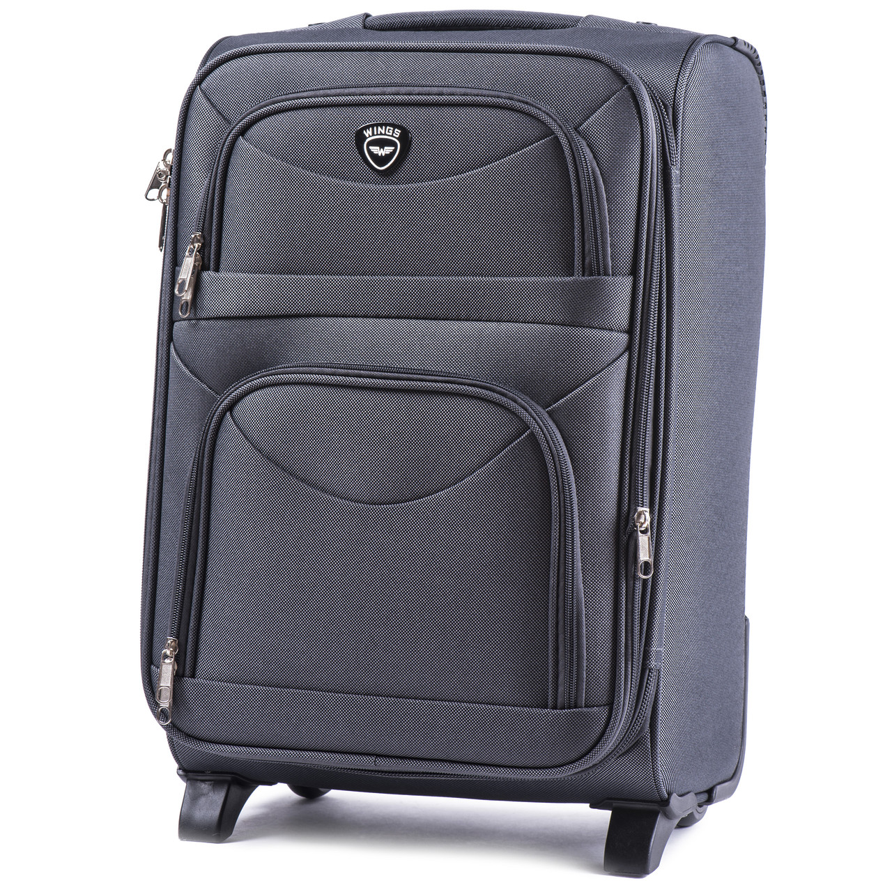 Чемодан Маленький на 2 Колесах Тканевый Wings 6802-S Ручная Кладь Серый ...