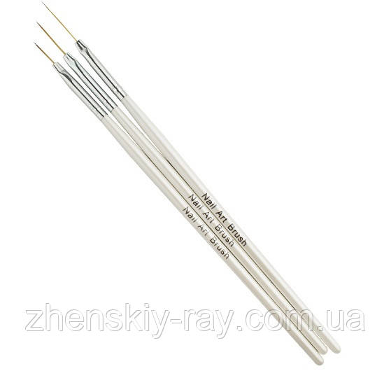 Набір пензлів для малювання Nail Art Brush, 3 шт.