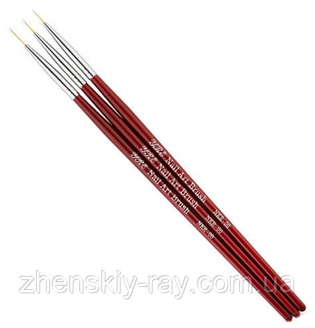 Набір пензлів для малювання Yre Nail Art Brush NKR-00, 3 шт., фото 1