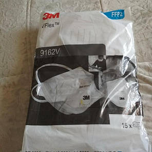 Респіратор маска 3M™ 9162 V VFlex FFP2 з клапаном видиху, фото 2