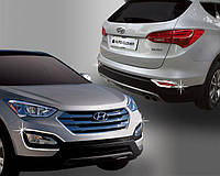 Хром накладки на галогенки Hyundai Santa Fe 2012- C452