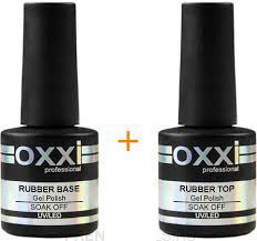 Каучукова база та топ із липким шаром Top Coat Oxxi (США), 10 мл