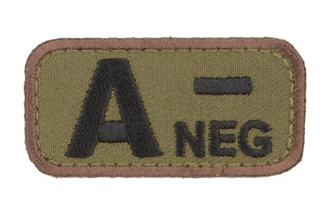 Нашивка BloodType : A-NEG - forest [MIL-SPEC MONKEY] (для страйкболу), фото 1