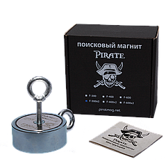 Пошуковий магніт F-300х2 Пірат двосторонній + ТРОС 🎁