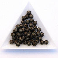 Бусини Ажурні 6 мм бронза (50 шт.)