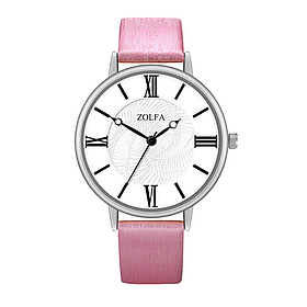 Жіночий годинник Zolfa. Ремінець рожевий металік <unk> 9216-2
