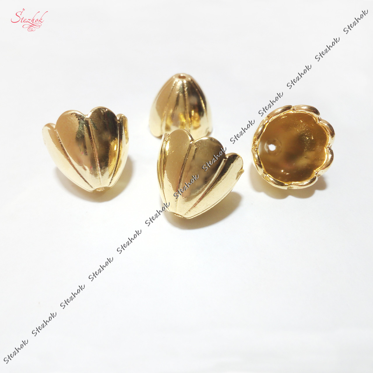 Металлический конус для бусин 17х14 мм золото для рукоделия - фото 1 - id-p712105637