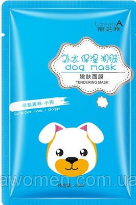 Зволожувальна тканинна маска для обличчя з принтом Собачка LizeeaA Animal Dog 25 g