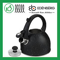 Чайник Edenberg з нержавіючої сталі зі свистком 1.5 л Чорний (EB-1973B)
