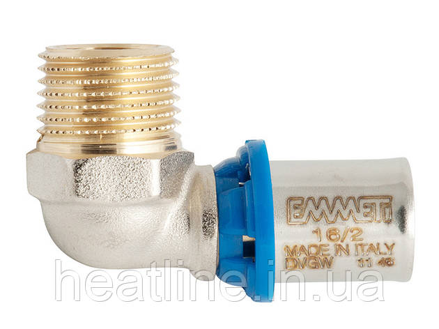 Кут із зовнішньою різзю Emmeti (FIV) 20х1/2" (Пресс фітинг), фото 1