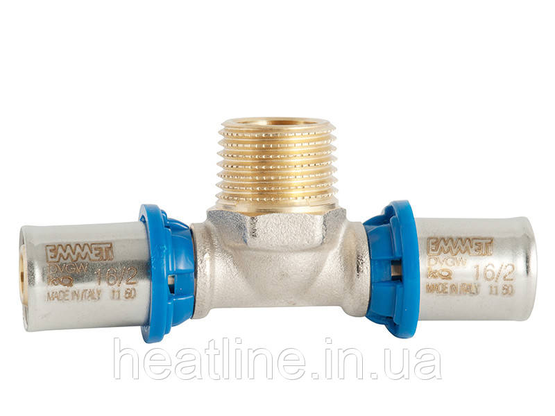 Трійник із зовнішньою різзю Emmeti (FIV) 20х1/2"х20 (Пресс фітинг)