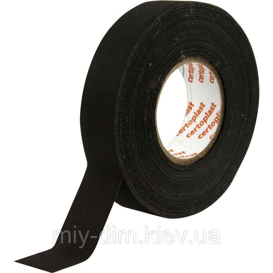Ізострічка Certoplast 514 тканева лавсанова чорна 19ммх25мх0,17мм (Напис оранжевий) Німеччина