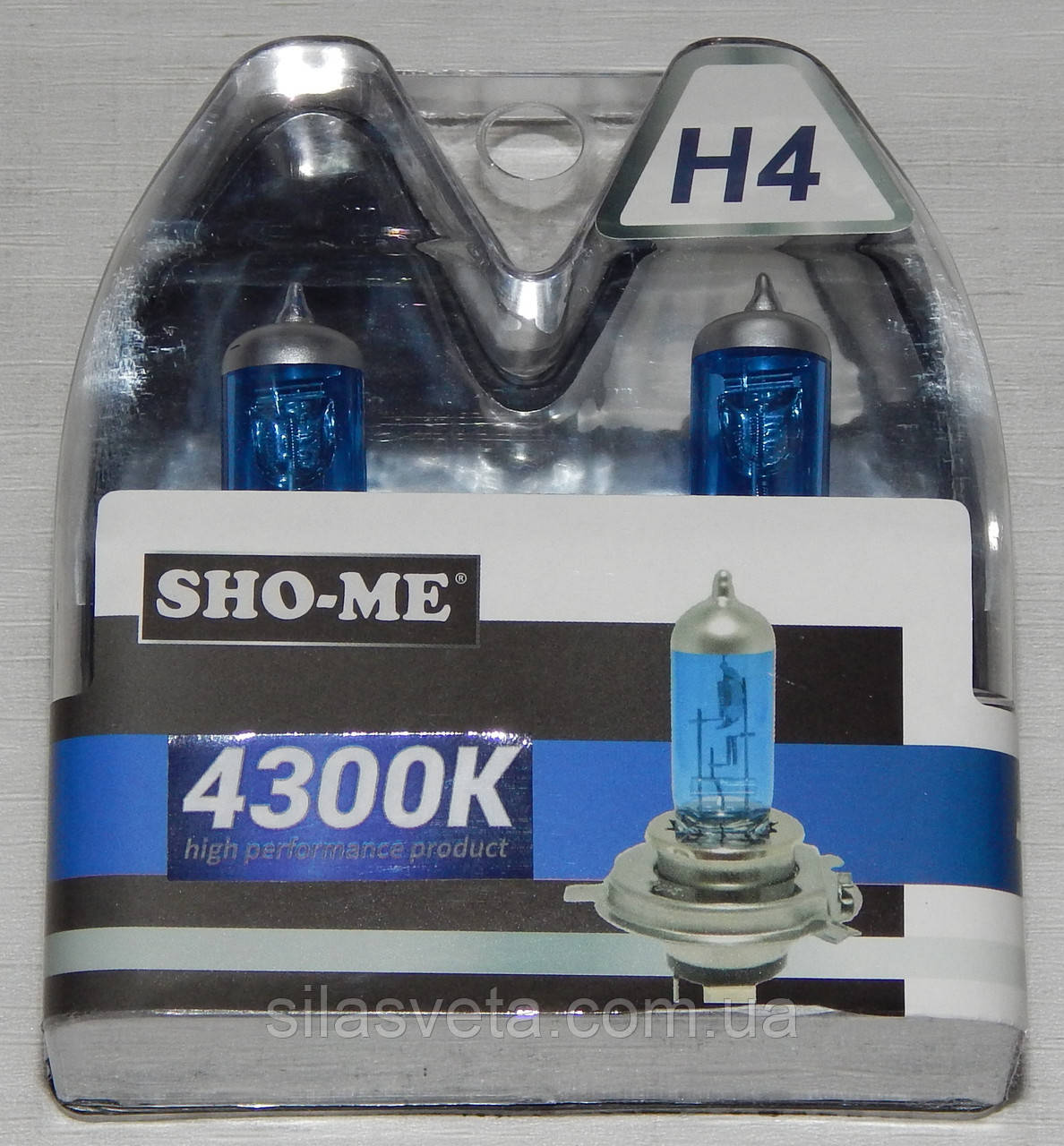 Автомобільні галогенні лампи "SHO-ME" (H4) (60/55W)(+120%)(4300K)