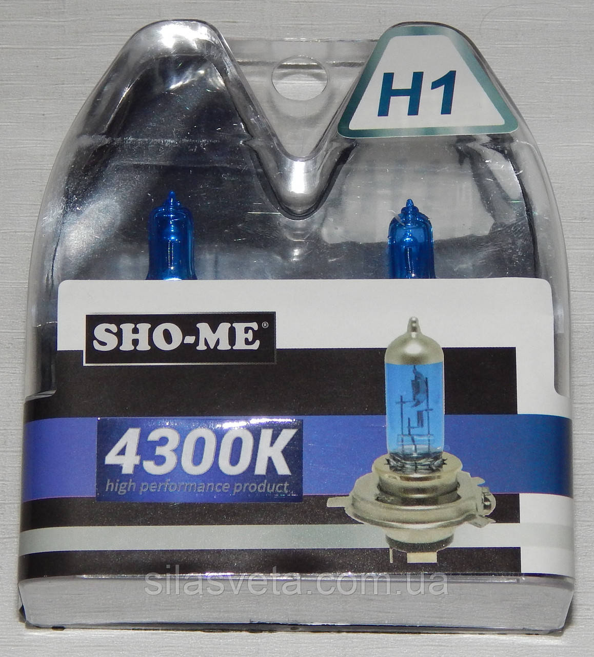 Автомобильные галогенные лампы "SHO-ME" (H1)(55W)(+120%)(4300K) - фото 1 - id-p277536555