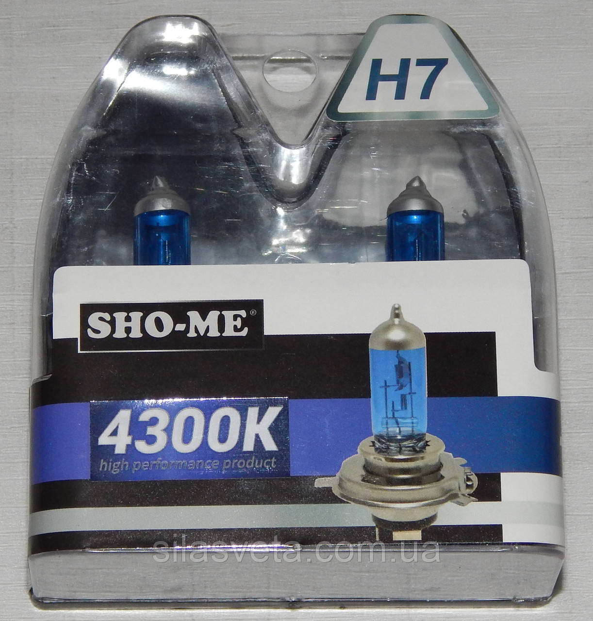 Автомобільні галогенні лампи "SHO-ME" (H7)(55W)(+120%)(4300K)