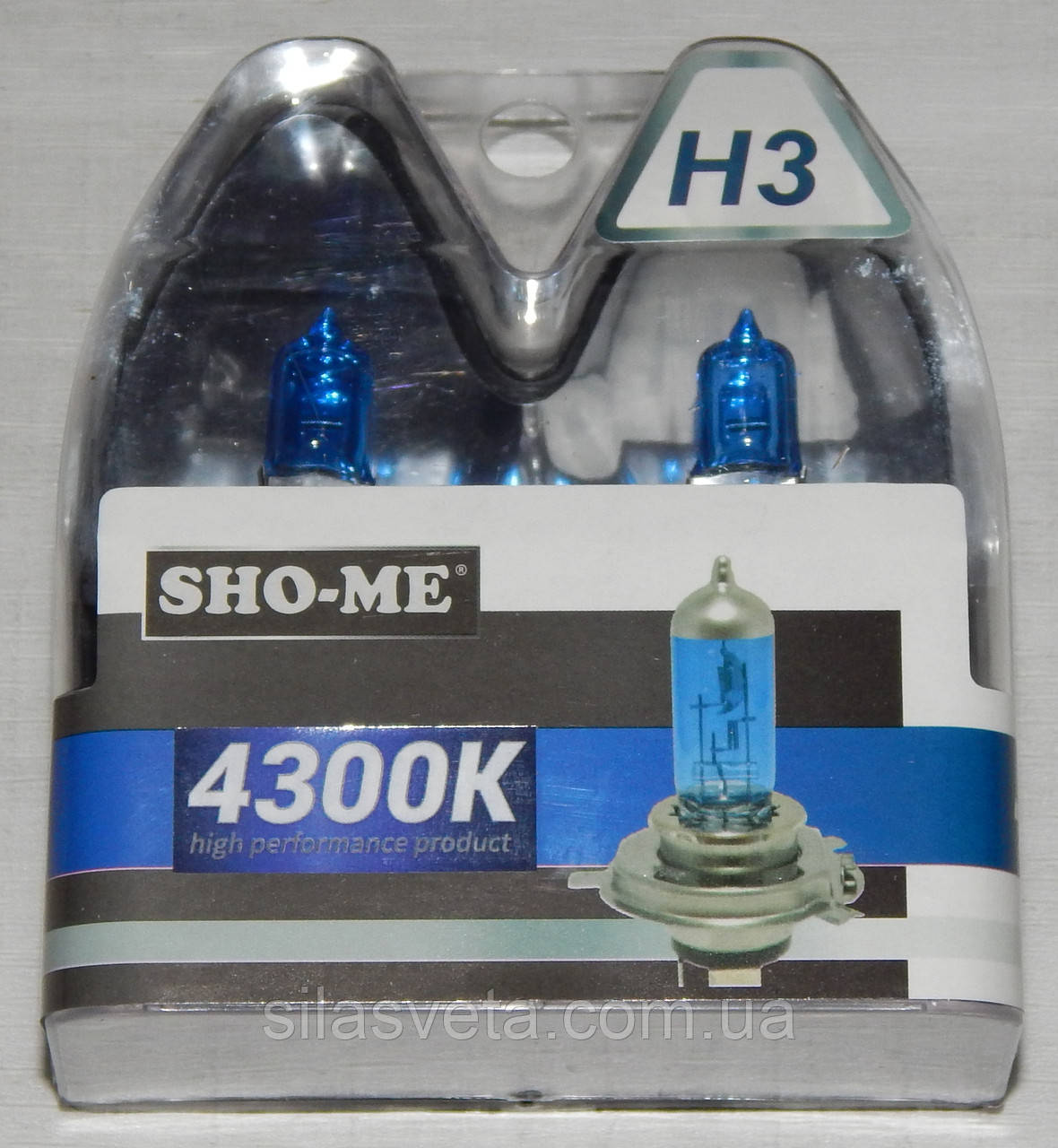Автомобільні галогенні лампи "SHO-ME" (H3) (55 W)(+120%)(4300K), фото 1