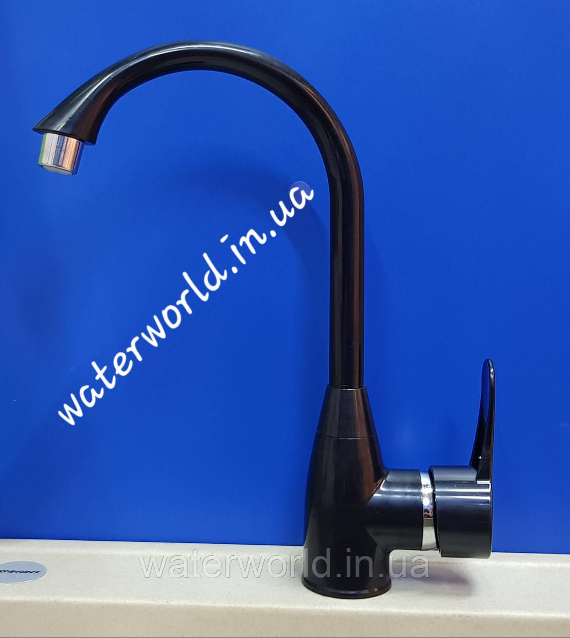 Змішувач для кухні Plamix Mario -011 Black з термопластика чорного кольору, фото 1