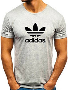 Чоловіча футболка Adidas (Адідас), сіра (велика емблема) бавовна