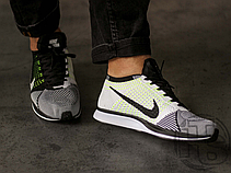 Чоловічі кросівки Nike Flyknit Racer Black White Volt 526628-011, фото 5