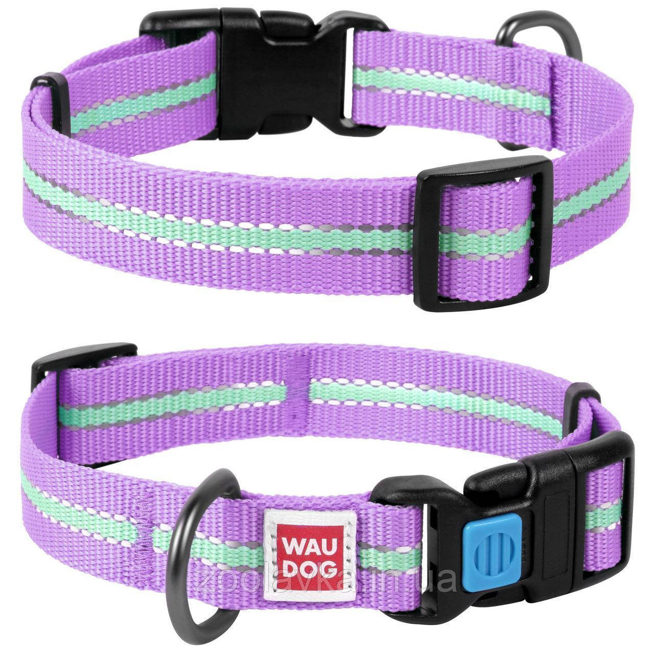 Нашийник WAUDOG Nylon (ВАУДОГ Нейлон) світлонакопичувальний (Світиться в темряві!) 23-35 см 15 мм Фіолетовий