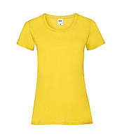 Женская футболка однотонная ярко-желтая 372-К2