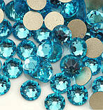 Стрази клейові холодної фіксації Premium Aquamarine SS20 Non-hot Fix 100 шт., фото 3