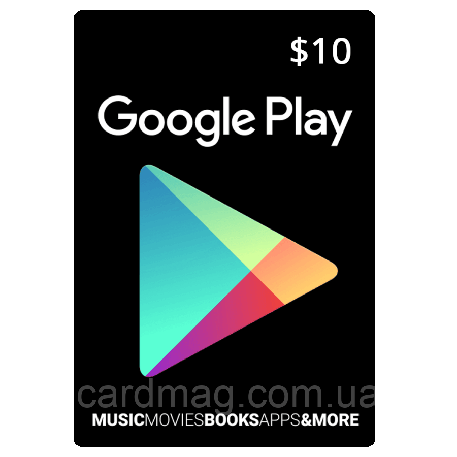 Подарочная карта Google Play Gift Card на сумму 10 USD, US-регион (ID ...