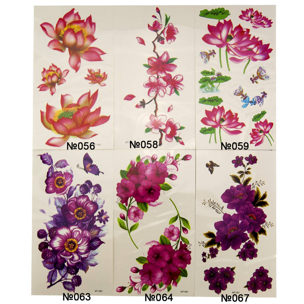 

Переводная тату 19х10см Цветы 1053734380