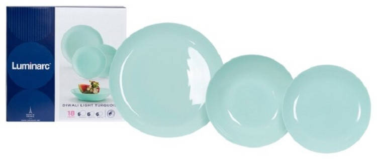 

Сервиз столовый Luminarc DIWALI LIGHT TURQUOISE 18 предметов., Бирюзовый
