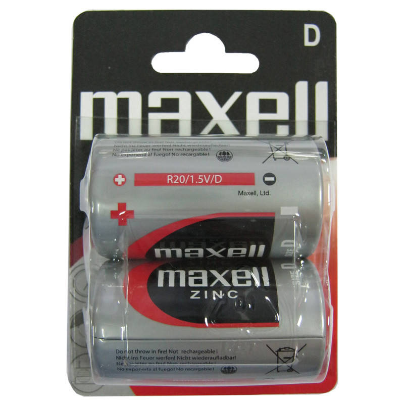 

Батарейка R20 Maxell 1шт (блистер по 2шт) D
