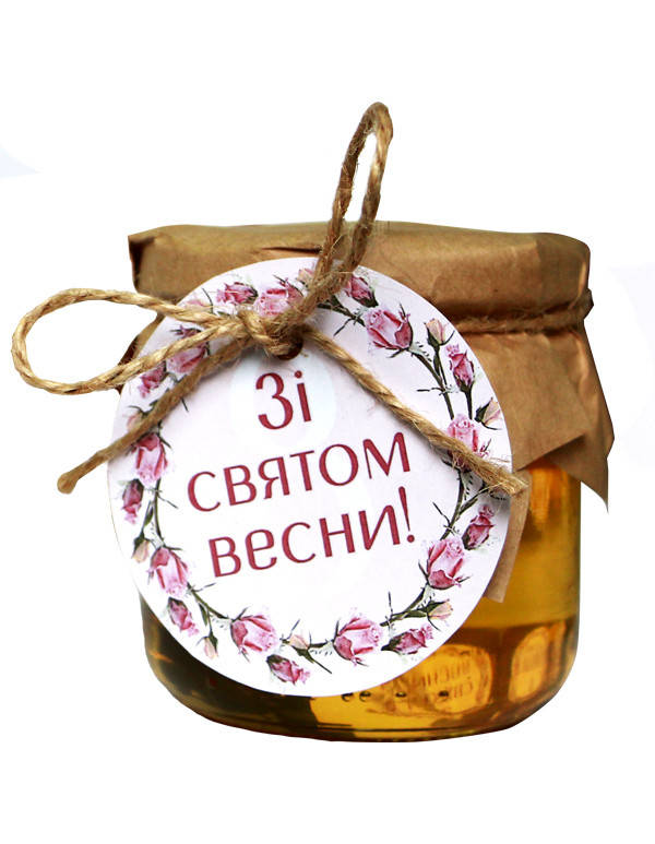 

Мед Акация 250г с открыткой на праздник весны